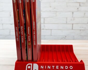 Nintendo Switch Game Case Holder – Holds 12 Switch Games – Raised Text Design – Gaming Storage Stand – Gamer Gift – 3D Printed Accessory