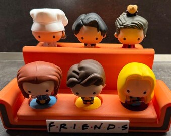 Orange Sofa Display Stand Compatible with McDonald’s X FRIENDS Toys – 90s Sitcom Couch Collector Holder