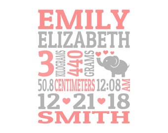 Birth Announcement Embroidery Design, Birth Template, Baby Feet, Machine Embroidery, Birth Stats, 3 Sizes, AM - PM version Instant Download