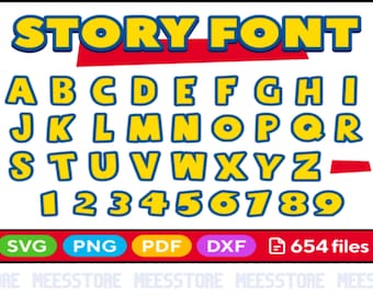 Toy Story Font SVG, Toy Story Alphabet SVG, Toy Story Letters Numbers Punctuation SVG Png Ai Eps Jpg Digital Download