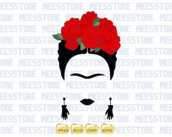 Frida Kahlo svg, Mexican Art Self Portrait, Feminist Icon, SVG Layered SVG Frida Kahlo,Frida Kahlo Png, Frida Kahlo Gift, Feminist Png