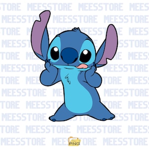 Stitch Splash en aquarel Digitaal ontwerp PNG-bestand voor sublimatie - Hoge resolutie - Directe digitale png-download, T-shirtontwerpen