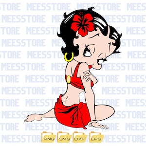 Betty Boop SVG, Betty Boop, SVG, Corte fácil, Impresión de camiseta Betty Boop Png, Descarga instantánea, Archivo de corte Cricut, Silueta, Archivo de corte, Betty Boop en capas