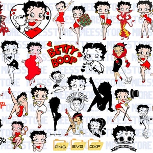Betty Boop SVG-bundel, Betty Boop gelaagd, SVG, eenvoudig knippen, tshirt afdrukken Betty Boop png, Cricut Cut-bestand, silhouet, gesneden bestand, Instant Download