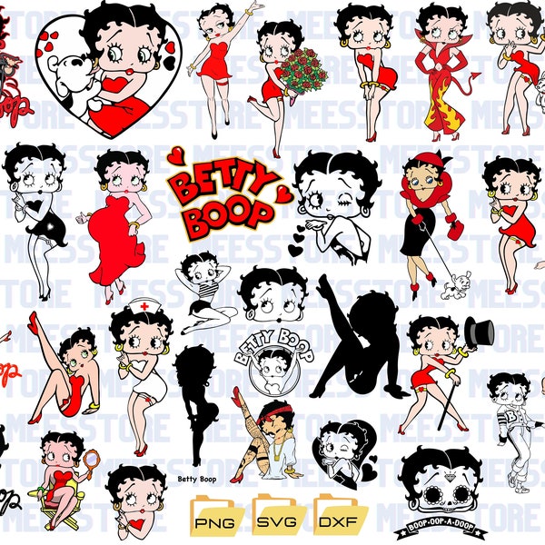 Betty Boop SVG Bundle,Betty Boop Layered,SVG, Easy Cut,Tshirt print Betty Boop Png,Cricut Cut File,Silhouette,Cut File, Instant Download