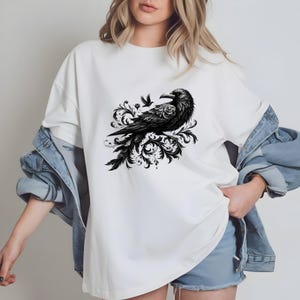 Gothic Raven PNG Bundle, Dark Crow Clipart, Black Bird Tattoo Art, Witchcraft Vintage Raven Stickers, Dark Aesthetic Sublimation Download