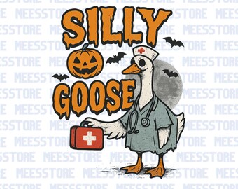 Spooky Silly Goose Halloween Nurse PNG,Silly Goose Nurse Halloween PNG, Nicu Nurse PNG, Boo Boo Crew Nurse Gift png, Halloween png for Women