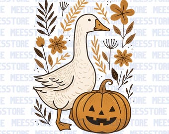 goose halloween fall png, Halloween Silly Goose floral boho, Halloween Goose Sublimation Design, Funny goose Halloween png, funny fall png
