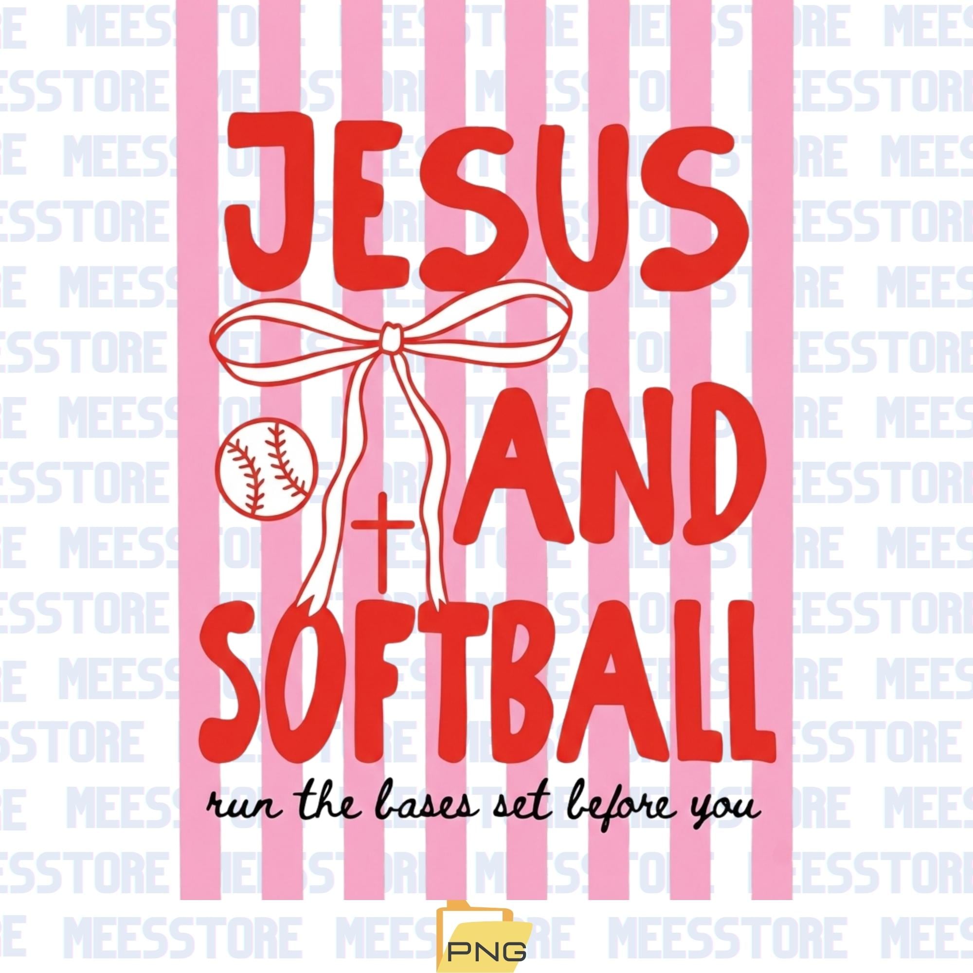 Jesus and Softball PNG | Trendy Christian Graphic - Etsy