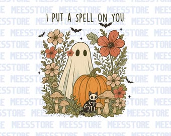 Vintage Ghost Halloween PNG | I Put a Spell on You Retro Fall Sublimation