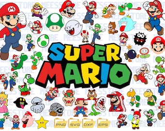 Mario Svg Bundle, Mario Svg Cricut, Supermario Svg,Supermario Png, Mario Cut Files, Luigi Svg, Super Mario Cricut,Mario Font Svg,Super Mario