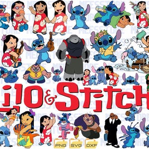 Lilo and Stitch SVG Bundle for Cricut and Sublimation, Stitch Cut Files, Stitch Clipart, Font Bundle, PNG