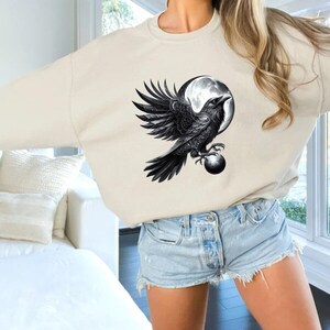 Gothic Raven PNG Bundle, Dark Crow Clipart, Black Bird Tattoo Art, Witchcraft Vintage Raven Stickers, Dark Aesthetic Sublimation Download