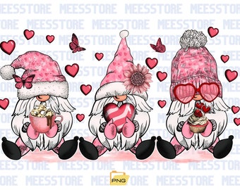 Valentine's Day Gnomies Png Sublimation Design, Gnomes Sublimation Design, Valentine's Day Gnomes Png, Heart Gnomes Png, Digital Download