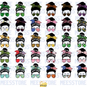 30 Messy bun svg Bundle , momlife svg ,Mom Life svg, mom skull svg, black woman svg,afro woman svg, messy bun png,USA mom svg,bun hair svg