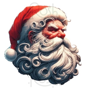 Vintage Santa SVG, Santa Face SVG, Santa Silhouette SVG, Christmas svg, Santa Claus, Santa Head svg, Instant Download, father Christmas svg