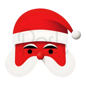 Christmas Silhouette Santa Face, Santa Hat PNG, Cricut, Christmas Clipart, Santa Claus, Merry Christmas