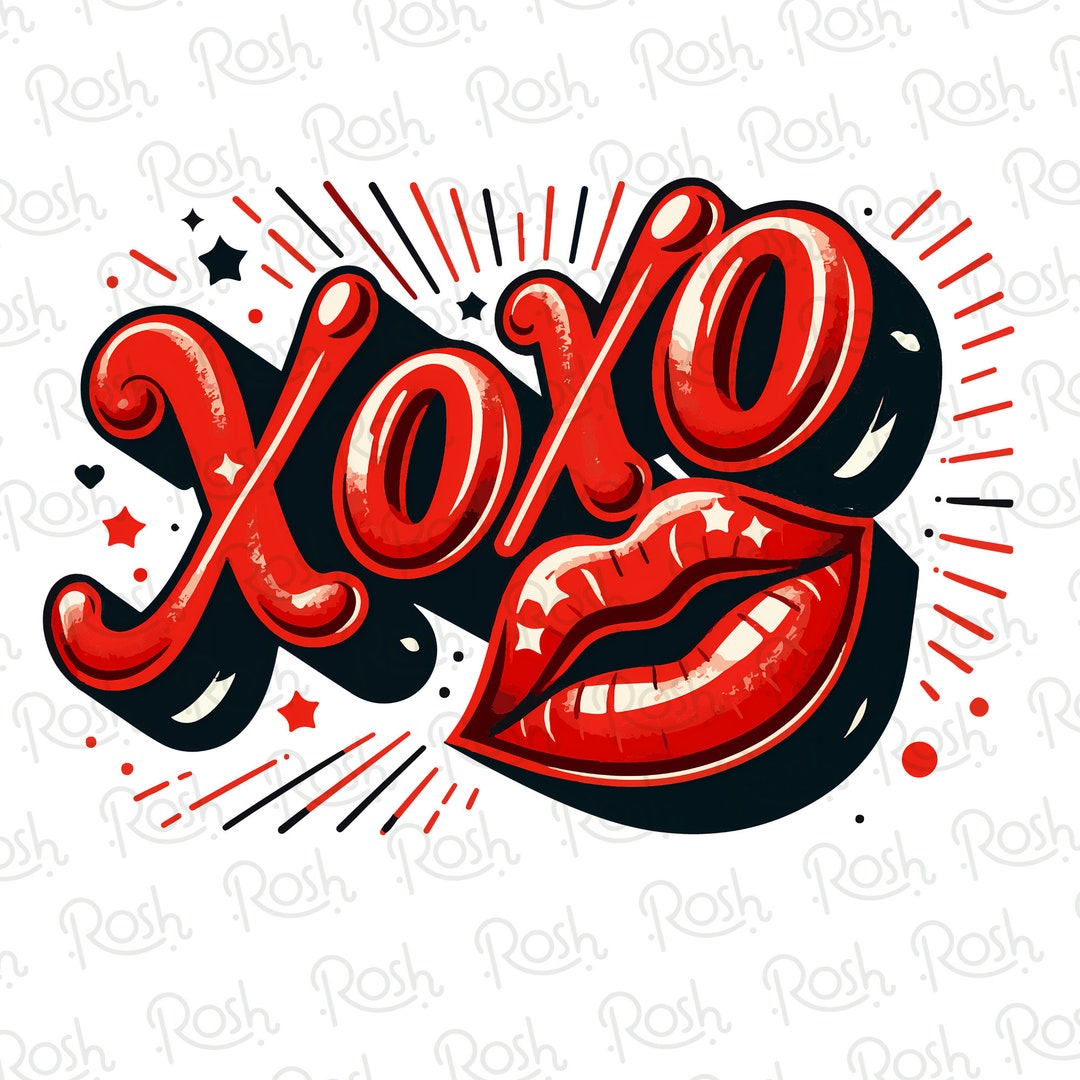 Retro XOXO Png, Retro XOXO Valentine Png, Valentine's Day Png ...