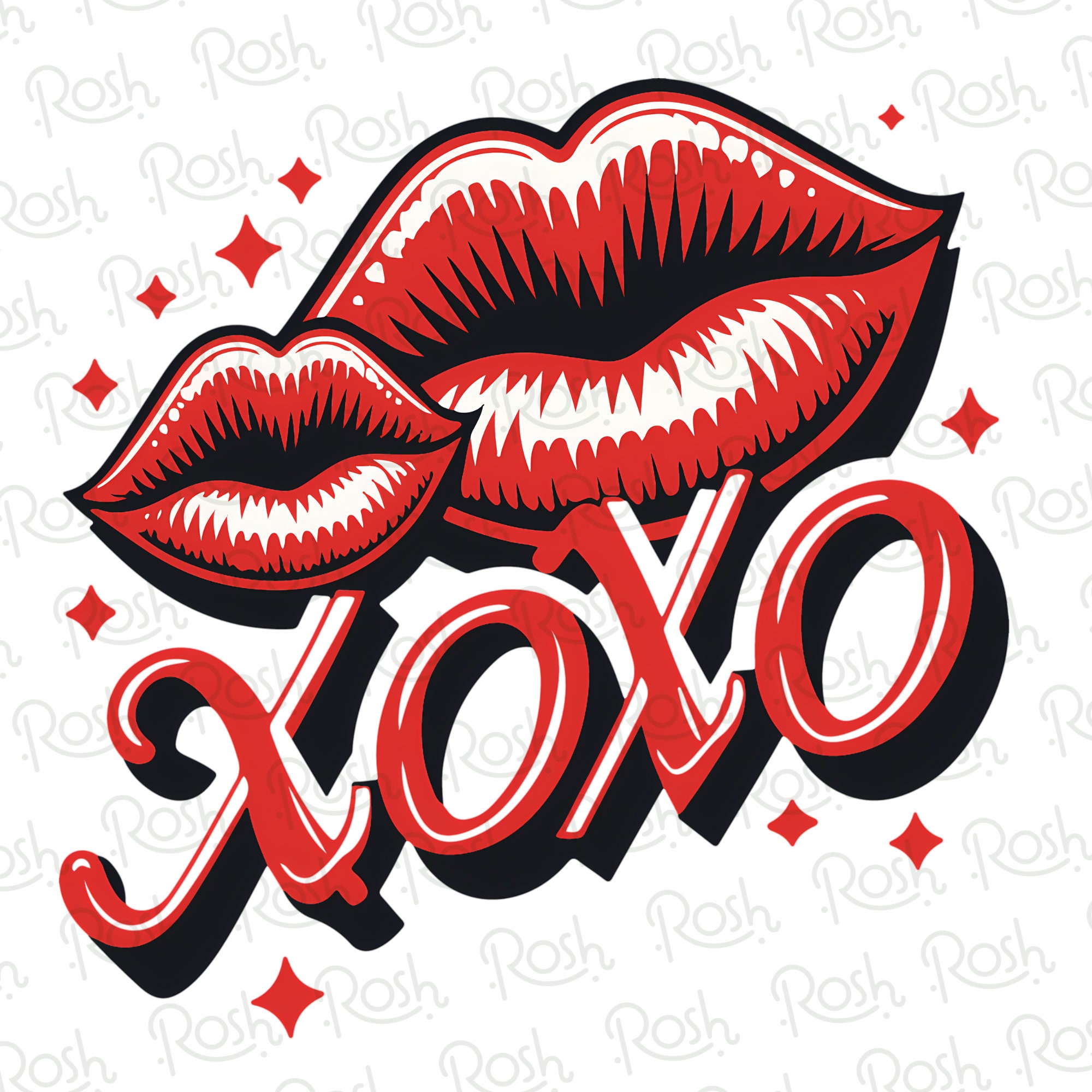 Retro XOXO Valentine Png, Retro XOXO Png, Valentine's Day Png ...
