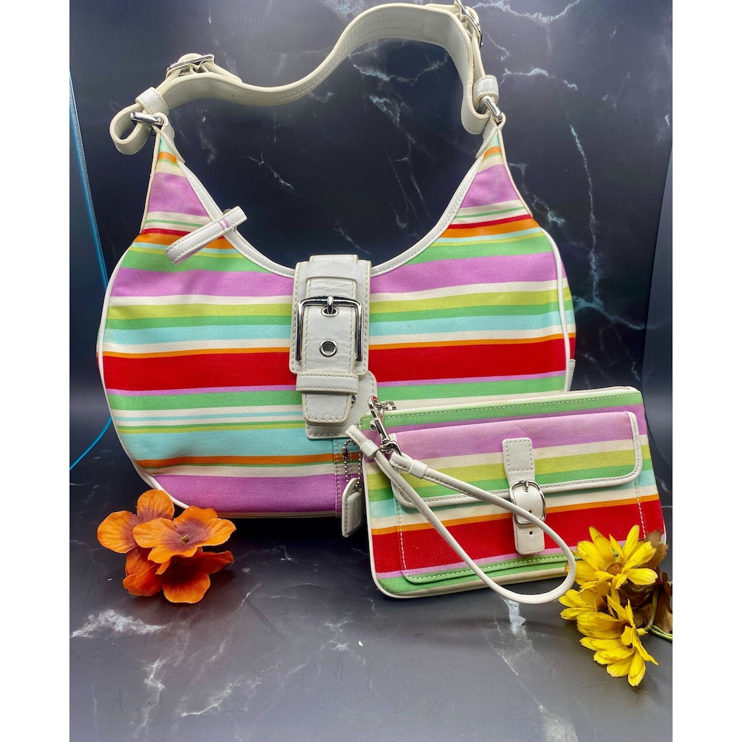 Coach Multicolor Bag Plus Coach Wallet SET Coach Purse Etsy