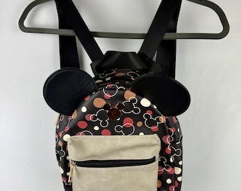 Vintage Disney Mickey Mouse NWOT Mini Backpack with Ears - multicolor, Loungefly Style.