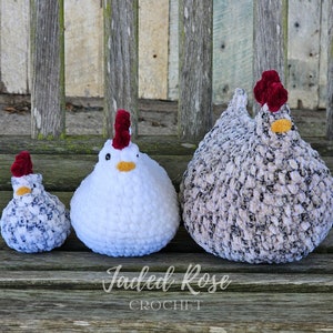 Crochet 3 pattern BUNDLE: Original, Medium, Small Plush Country Chicken