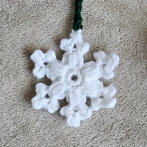 Crochet Pattern Holiday Coffee and snowflake car hanger, Christmas ornament, key chain, no-sew pattern image 2