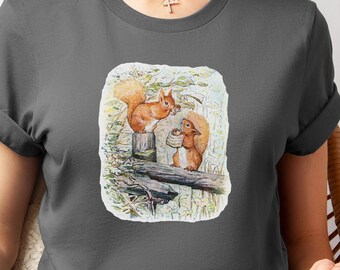 Squirrel Lover TShirt for Her, Squirrel Nutkin Literary T-Shirt, The Squirrel Whisperer T Shirt, Animal Lover Tee, Bookish TShirt