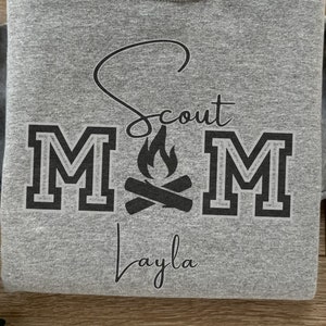 Personalized Scout Mom Sweatshirt, Custom Camping Mom Shirt, Gift for Scout Mom, Nature Lover Shirt, Outdoors Mom, Hiking