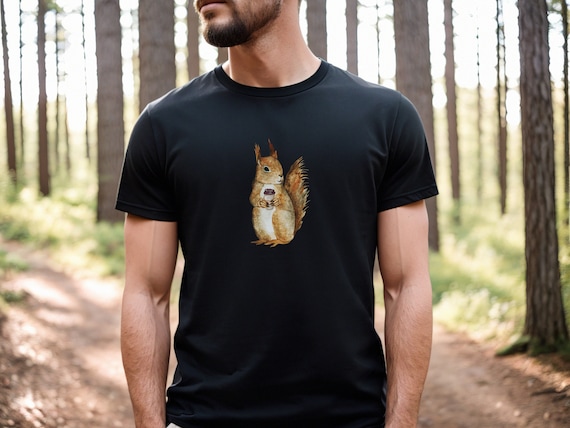 Coffee and Squirrel T Shirt, Coffee Lover TShirt, Squirrel Squad T-Shirt, Coffee Drinker Tee, Woodland Animal Shirt, Squirrel Lover Gift