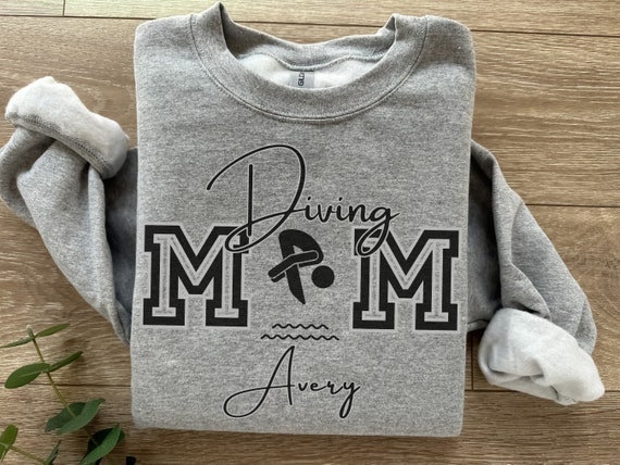 Personalized Diving Mom Sweatshirt, Custom Dive Mom Shirt, Gift for Diving Mom, Custom Sports Shirt, Swim Mom Sweatshirt, Swim Mom Gift