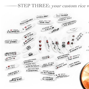 Extra Writing On Rice for jewelry customers. Please Contact shop to order &quot;Just Rice with writings&quot; to get special order price.