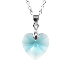 Swarovski Lt. Zircon Birthstone Crystal pendant Necklace on 925 sterling silver plated chain, Swarovski Birthstone, SWA-peridot-N