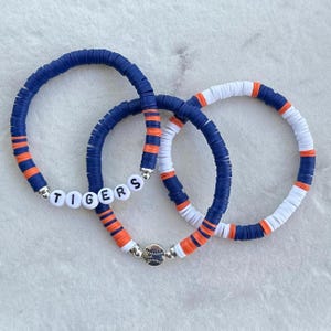 Detroit Tigers Baseball Bracelets | SET OF 3 | Sports Bracelet | Personalized Bracelet