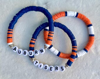 University Bracelet Set | Orange Blue Bracelets | Team Bracelets | Basketball Bracelets | Sports Bracelet