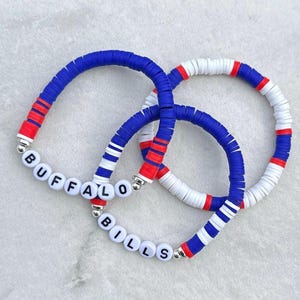 Buffalo Bills Football Bracelets | SET OF 3 | Team Bracelets | Sports Bracelets | Stackable Bracelets | Personalize