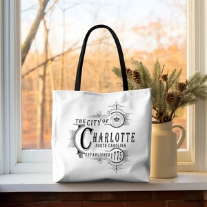 City of Charlotte Tote Bag, North Carolina, Established 1775, Perfect Souvenir, Unique Gift, Eco-Friendly Shopping Bag, Stylish Bag