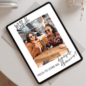 Modèle De Cartes De Demande De Demoiselle D'Honneur Et Témoin Personnalisable Avec Prénom Et Photo, À Imprimer, Cadeau Mariage Pour Amies