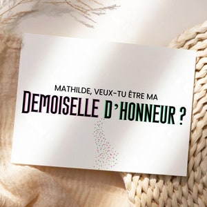 Modèle Carte Pour Demande Demoiselle d'Honneur Thème Film Wicked Avec Prénom Personnalisable, À Imprimer, Pour Amies et Famille