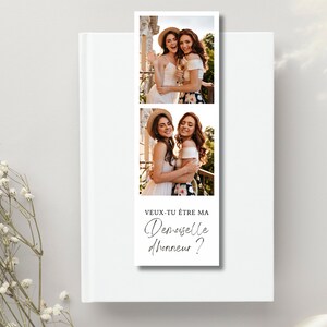 Marque-pages Originaux Pour Demande De Demoiselle D'Honneur Et Témoin De Mariage Avec Photos | Téléchargement Instantané, Produit Digital