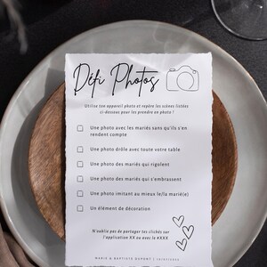 Photo Challenge Game Card, Paparazzi Mission, Minimalist Wedding Game, Printable Game for Guests and Bride and Groom, Easily Customizable image 10
