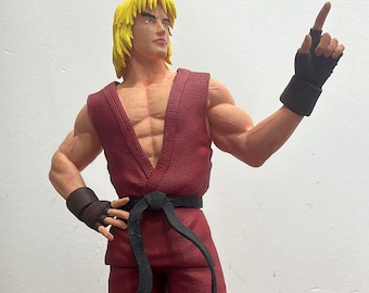 KEN Statue Figure - Unique 47 cm Custom Made Street Fighter Figurine - Collectible Video Game Art for Fans & Gamers