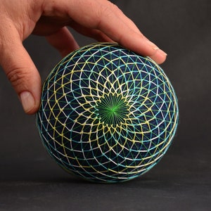 Japanische Temari Kugel, Schreibtisch Dekoration, String Art Mandala