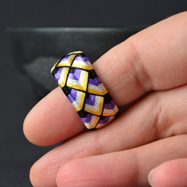 Nonbinary ring, Japanese yubinuki thimble, Non binary wedding gift