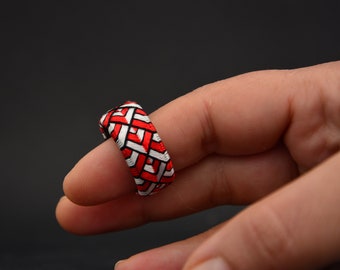 Traditional Japanese embroidery Kaga yubinuki thimble ring Embroidered ring from silk