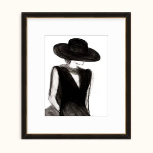 Fashion Drawing Charcoal Fashion Art Vintage Fashion Print Fashion Art Print Black and White Fashion Print Fashion Wall Art Fashion Decor