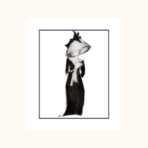 Fashion Fine Art Print Living Room Room Decor Fashion Wall Art Contemporary Fashion Figure Modern Fashion Drawing Fashion Sketch
