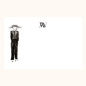 Aangepast briefpapier Kunst briefpapier Fine Art Notitiekaarten Monogram briefpapier Set mode schets briefpapier mode briefpapier