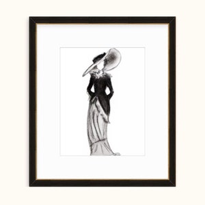 Fashion Drawing Charcoal Fashion Art Vintage Fashion Print Fashion Art Print Black and White Fashion Print Fashion Wall Art Fashion Decor