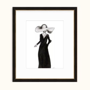 Fashion Drawing Charcoal Fashion Art Vintage Fashion Print Fashion Art Print Black and White Fashion Print Fashion Wall Art Fashion Decor